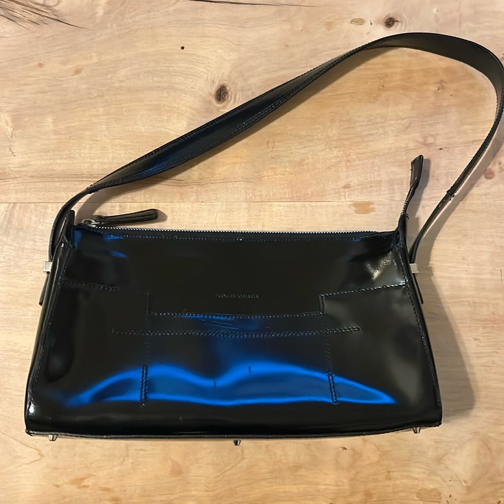 Francesco Biasia black leather structured bag
